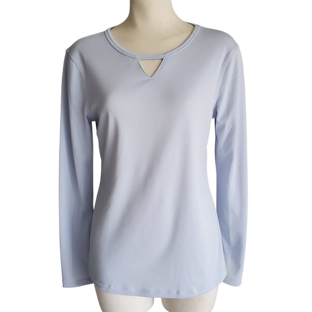 Reel Legends Gray Freeline Ventilated Fabric Athletic Long Sleeve Top Size S - Picture 2 of 13